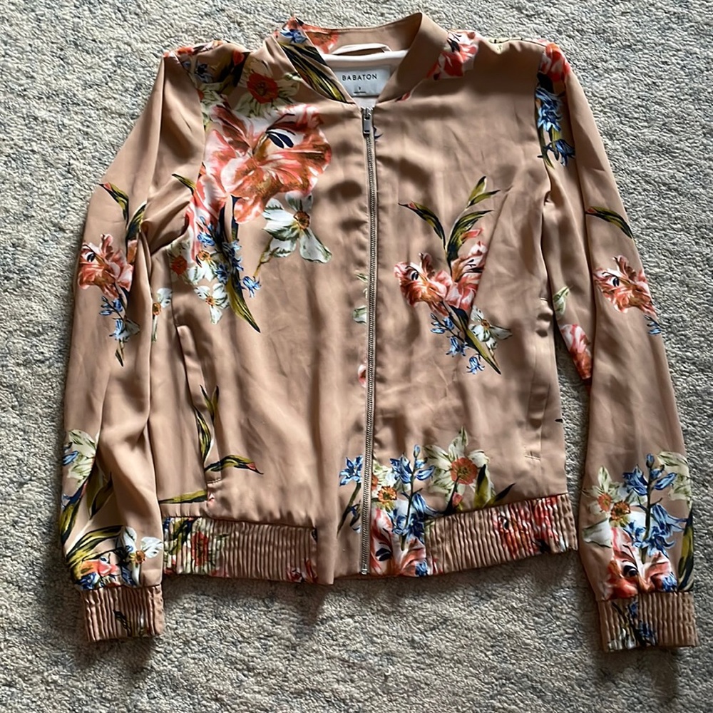 Aritzia Babaton Gilroy Floral Bomber Jacket